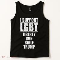 LGBT Liberty Gun Bible Trump Tank Top thumb 2