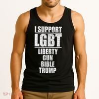 LGBT Liberty Gun Bible Trump Tank Top thumb 3