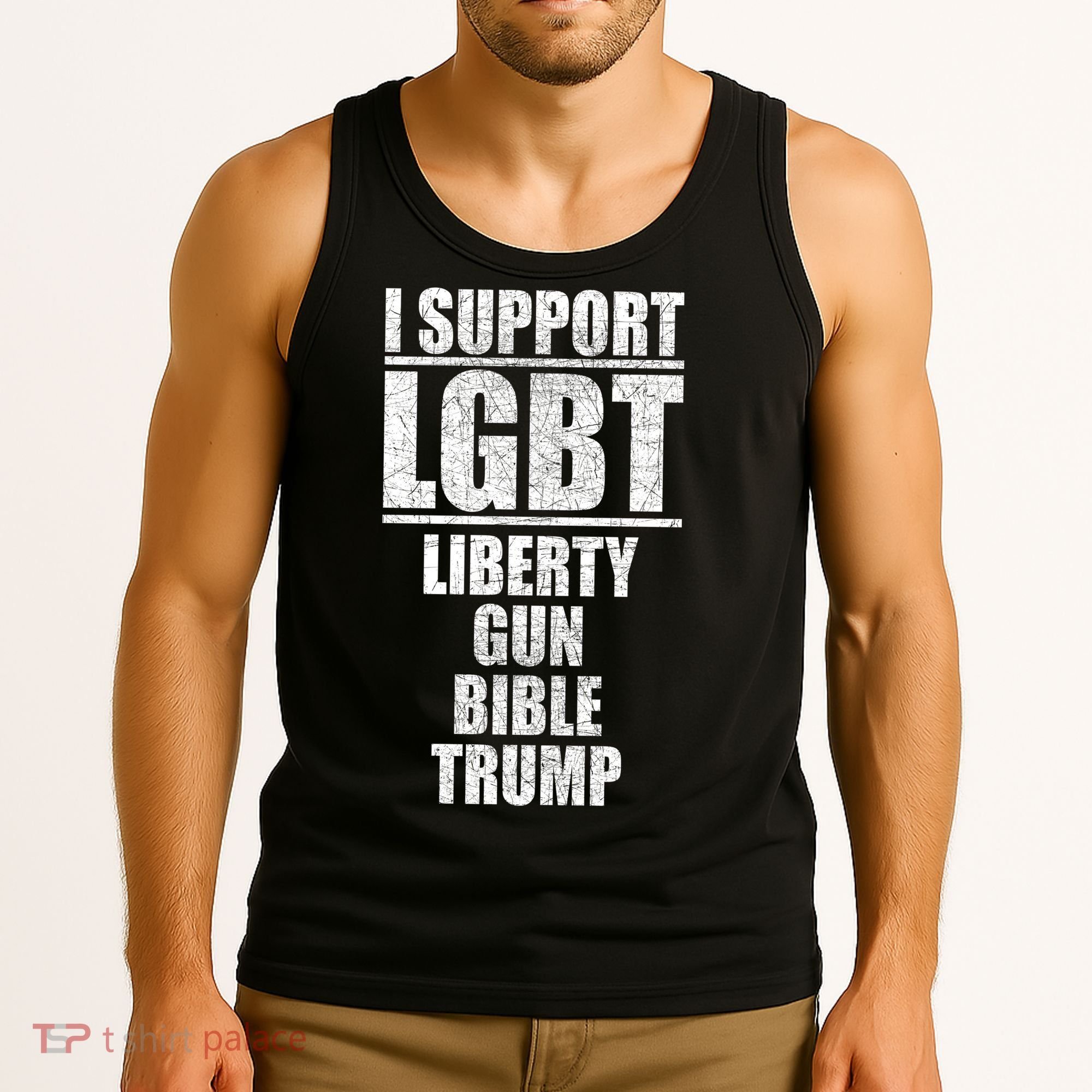 LGBT Liberty Gun Bible Trump Tank Top