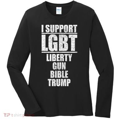 LGBT Liberty Gun Bible Trump Women's Long Sleeve Shirt
