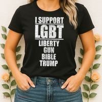 LGBT Liberty Gun Bible Trump Women's T-Shirt thumb 2