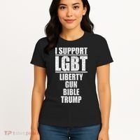 LGBT Liberty Gun Bible Trump Women's T-Shirt thumb 4