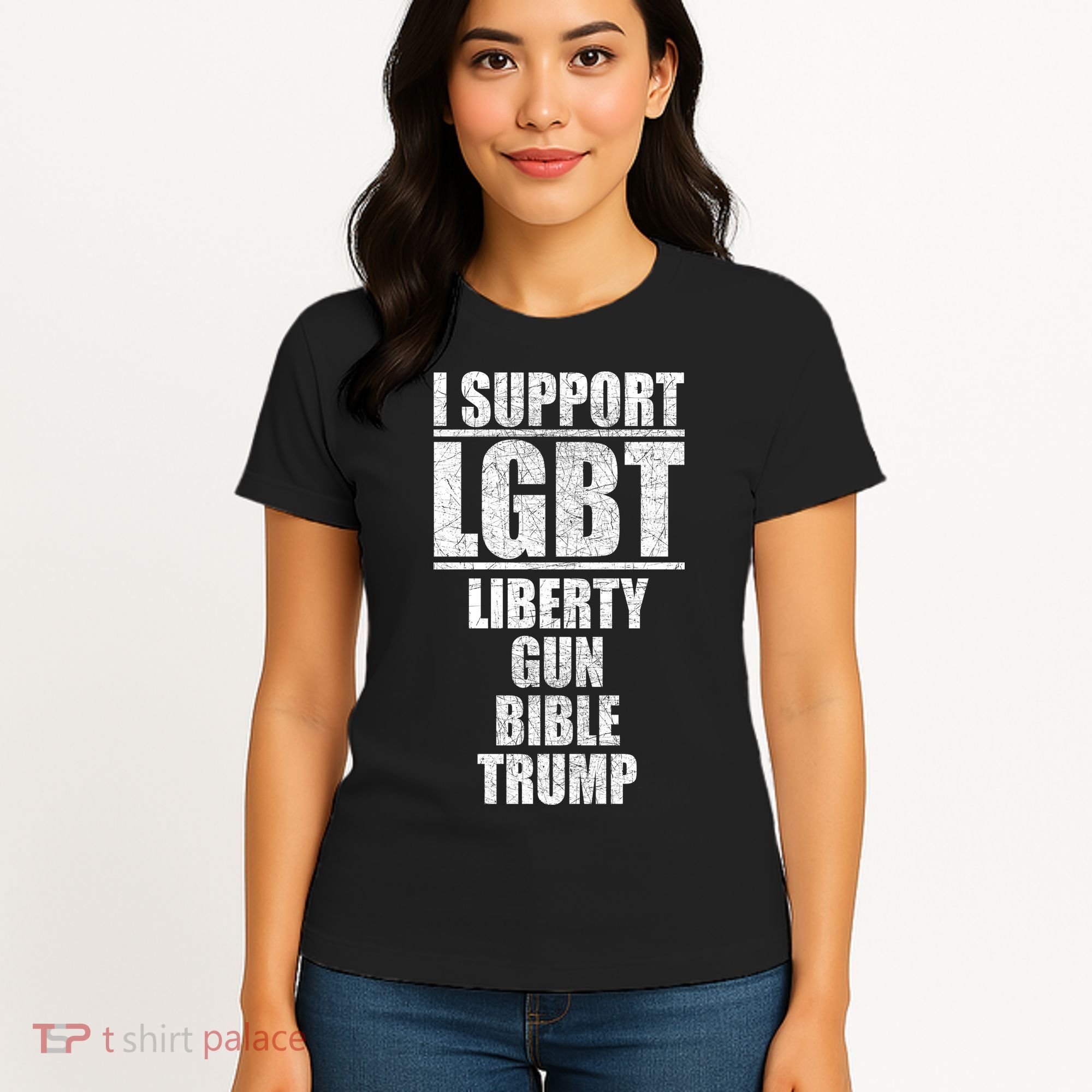 LGBT Liberty Gun Bible Trump Women's T-Shirt