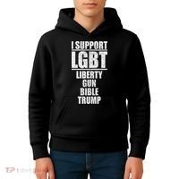 LGBT Liberty Gun Bible Trump Kids Hoodie thumb 4