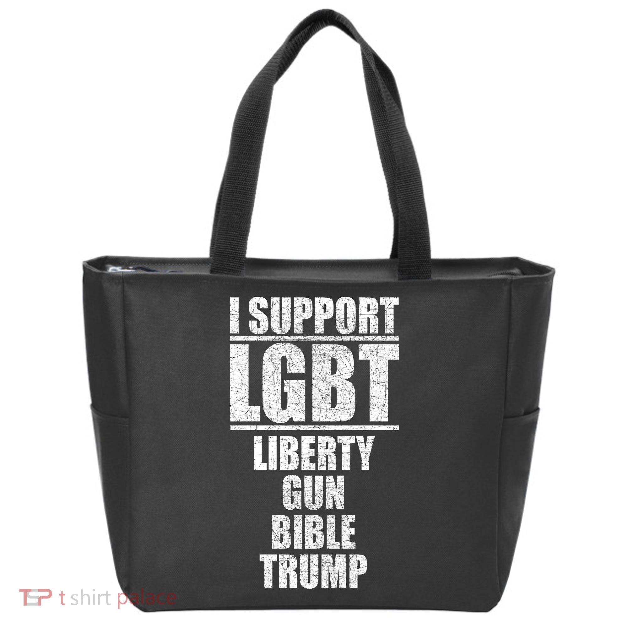 LGBT Liberty Gun Bible Trump Tote Bag