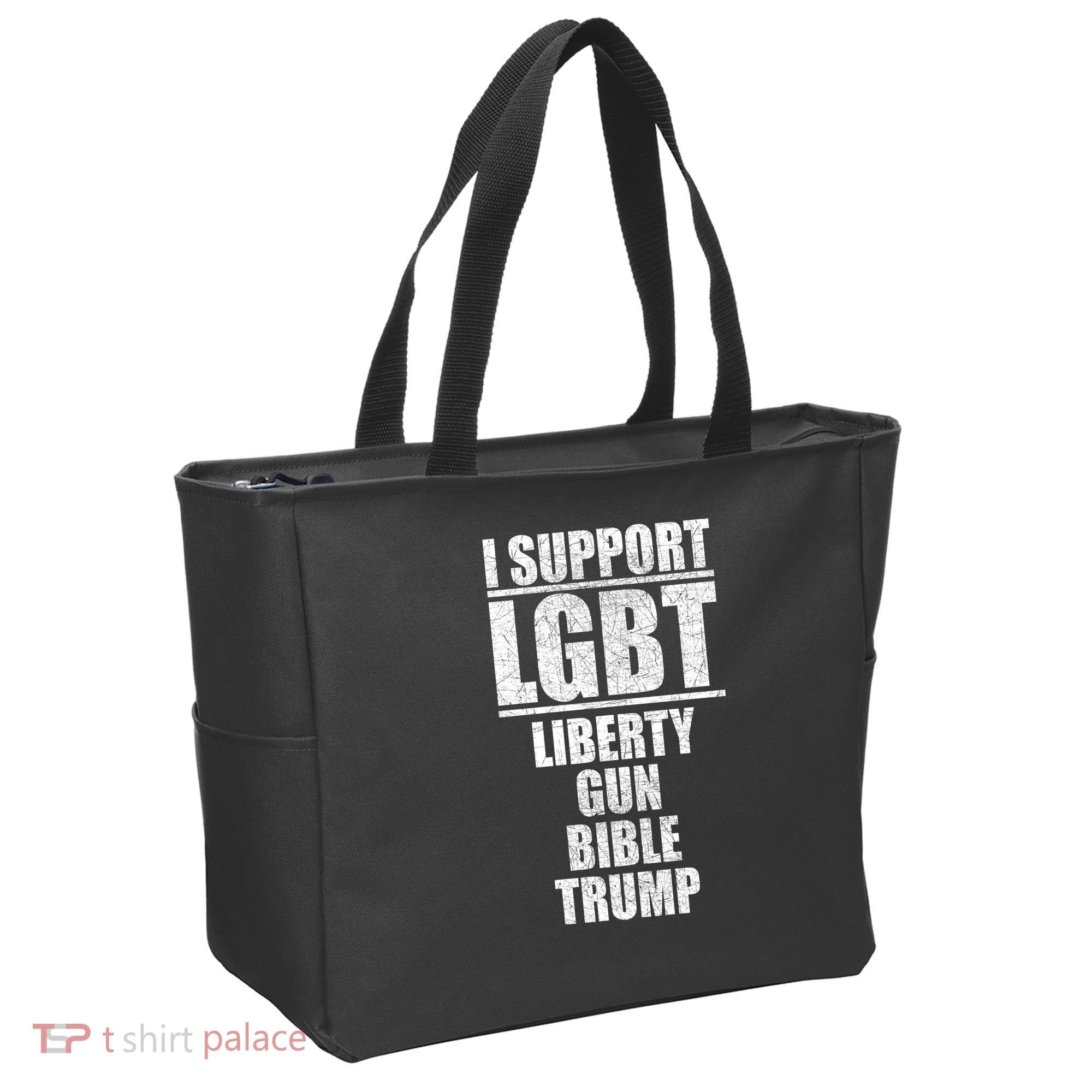 LGBT Liberty Gun Bible Trump Tote Bag