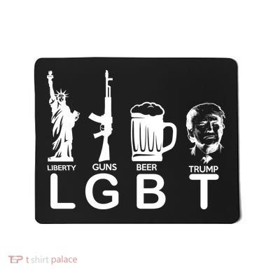 LGBT Liberty Guns Beer Pro Donald Trump Mousepad