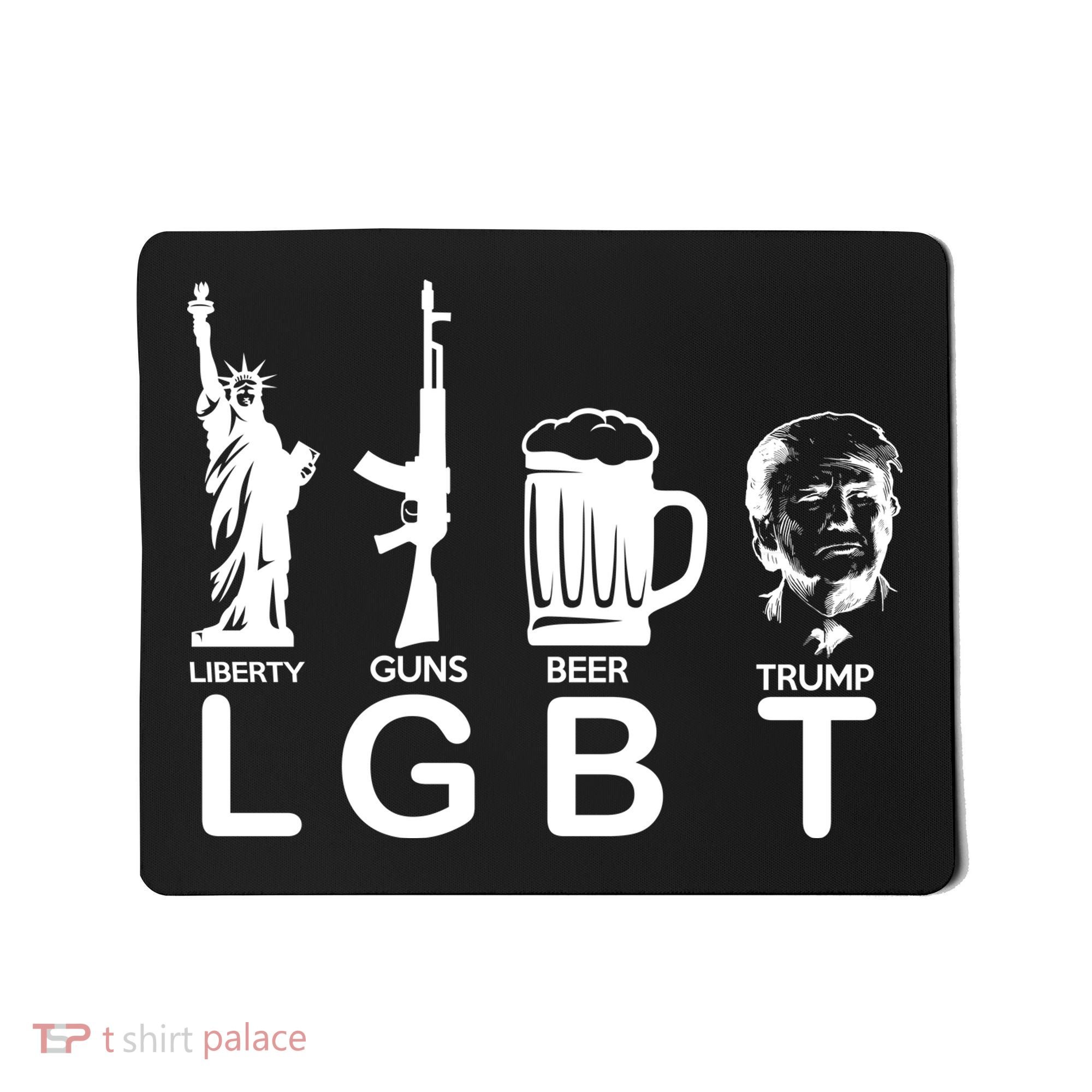 LGBT Liberty Guns Beer Pro Donald Trump Mousepad
