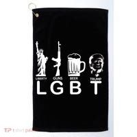 LGBT Liberty Guns Beer Pro Donald Trump Golf Towel thumb 0