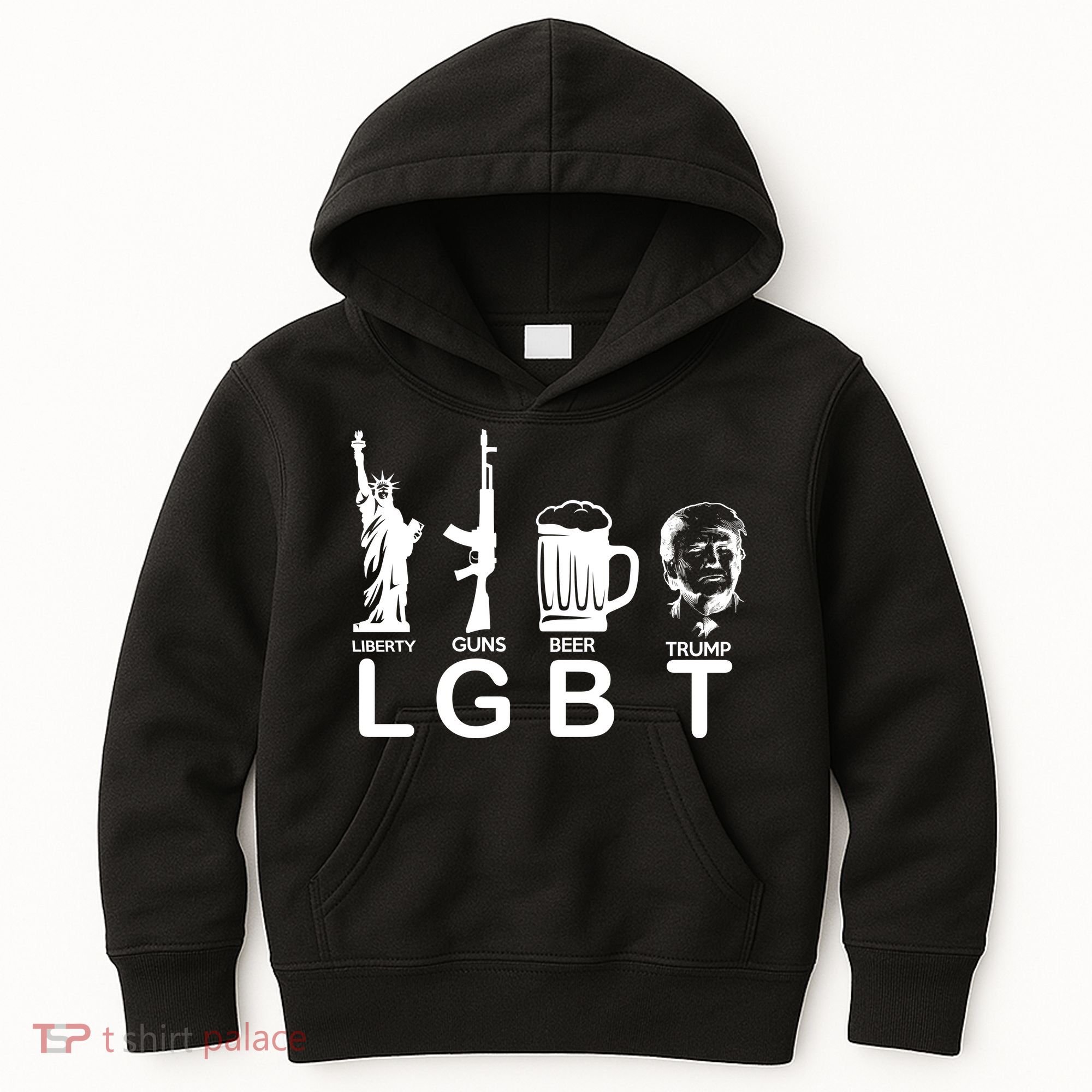 LGBT Liberty Guns Beer Pro Donald Trump Kids Hoodie