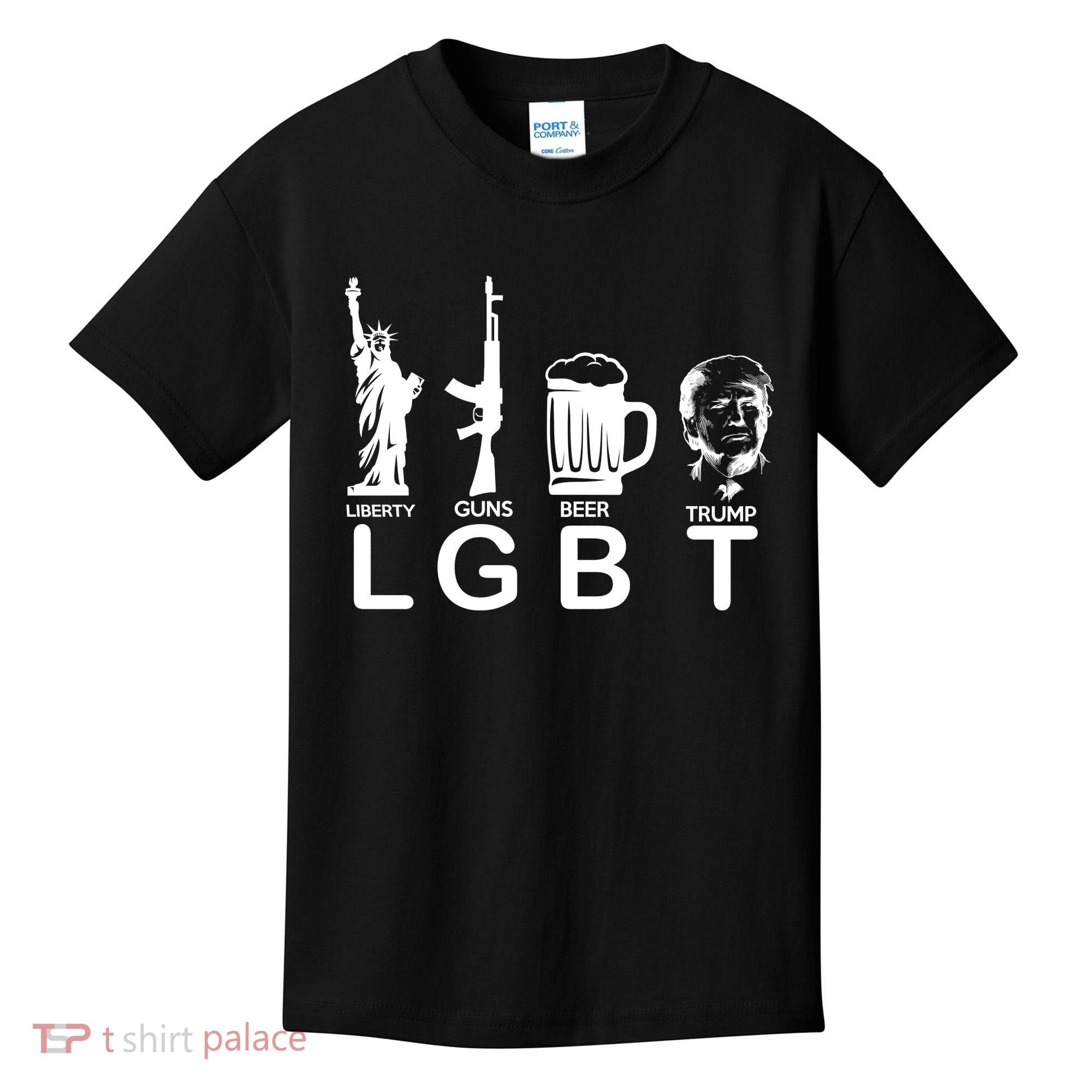 LGBT Liberty Guns Beer Pro Donald Trump Kids T-Shirt