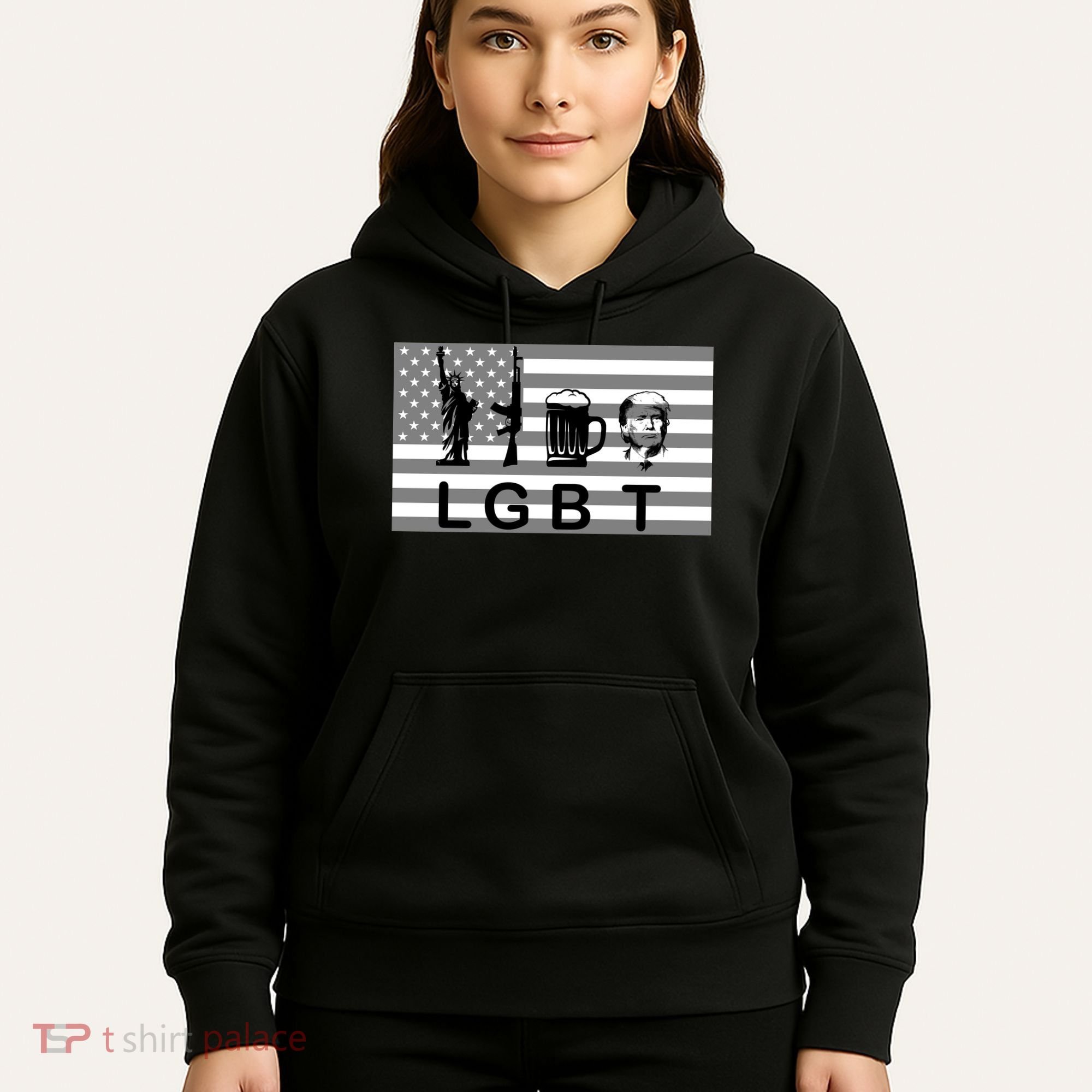LGBT Liberty Guns Beer Trump Hoodie