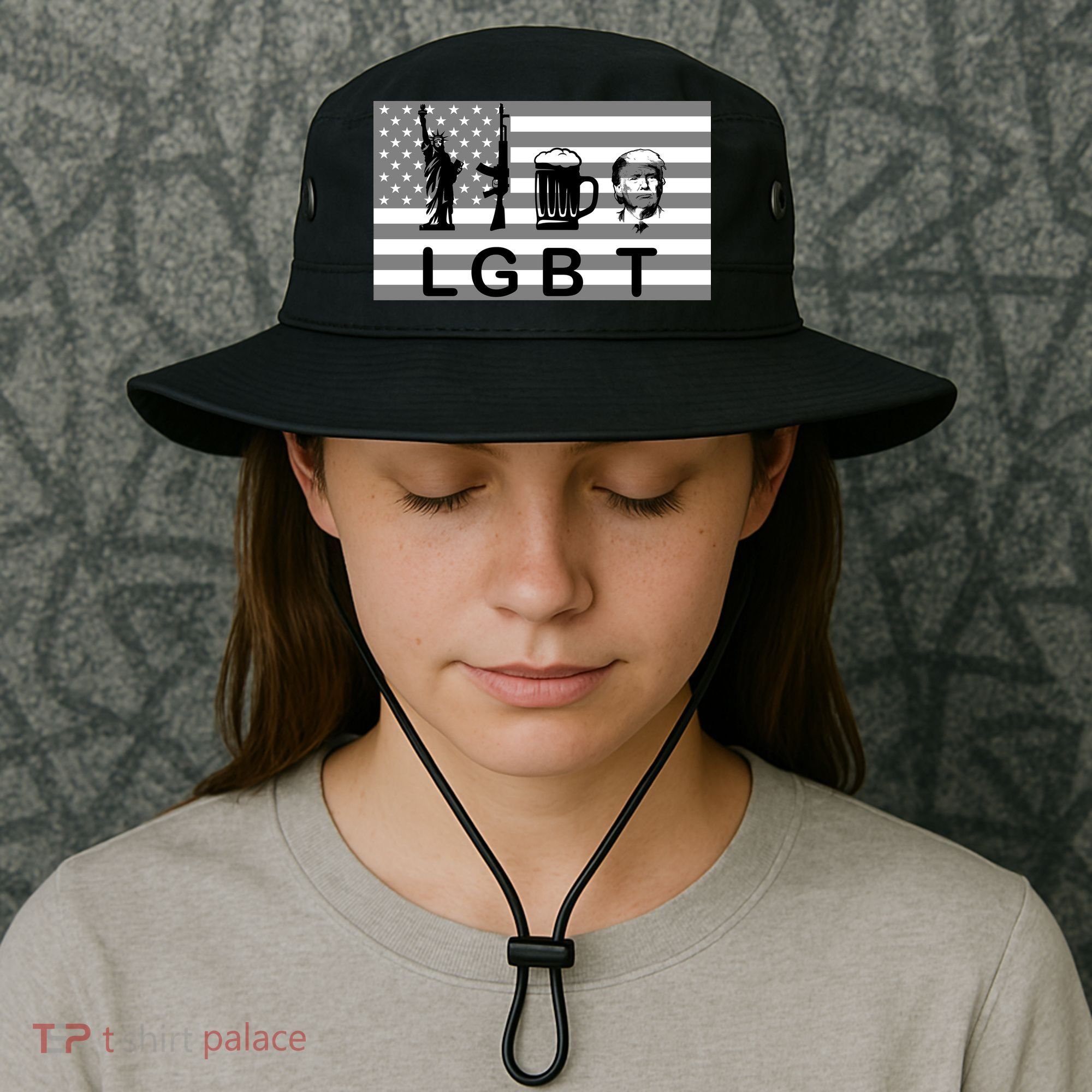 LGBT Liberty Guns Beer Trump Bucket Hat