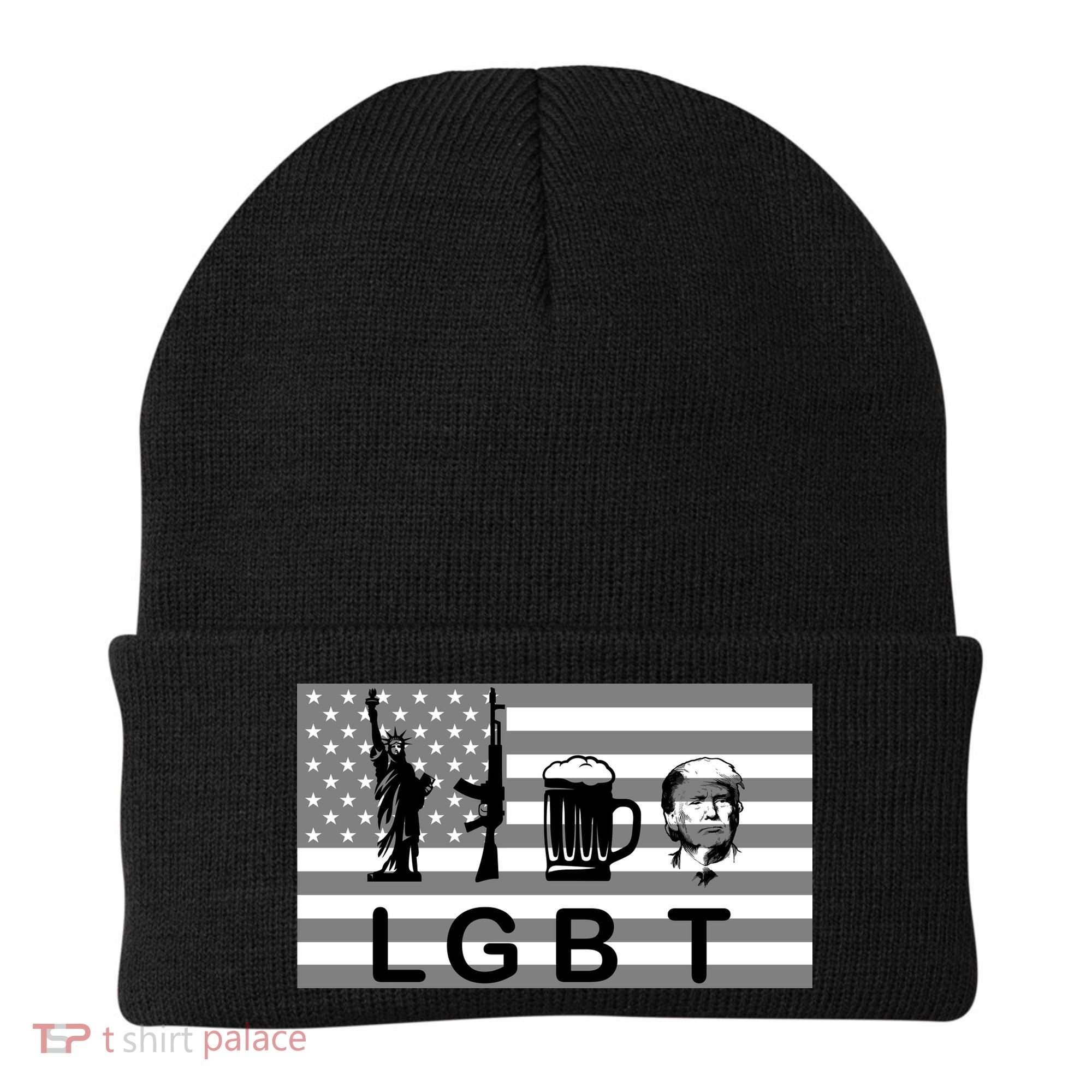 LGBT Liberty Guns Beer Trump Beanie