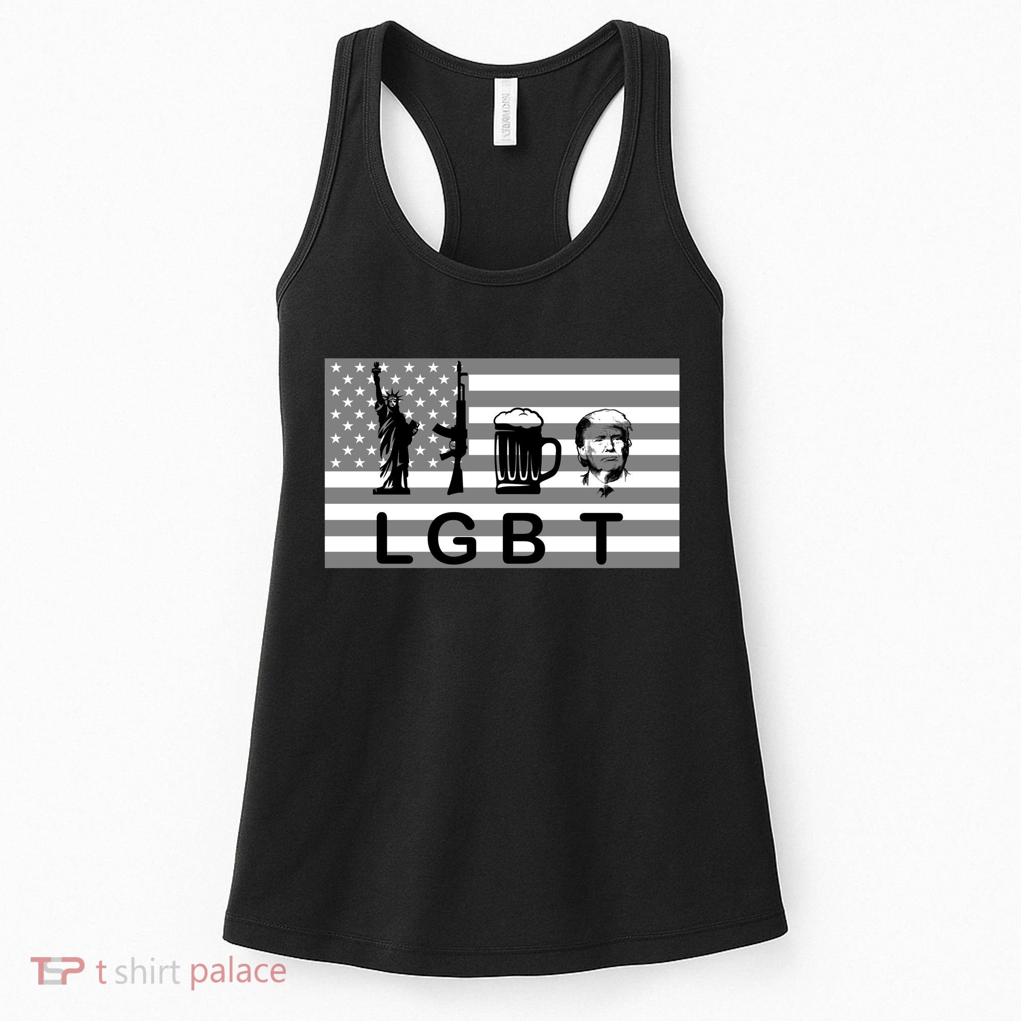 LGBT Liberty Guns Beer Trump Women's Tank Top