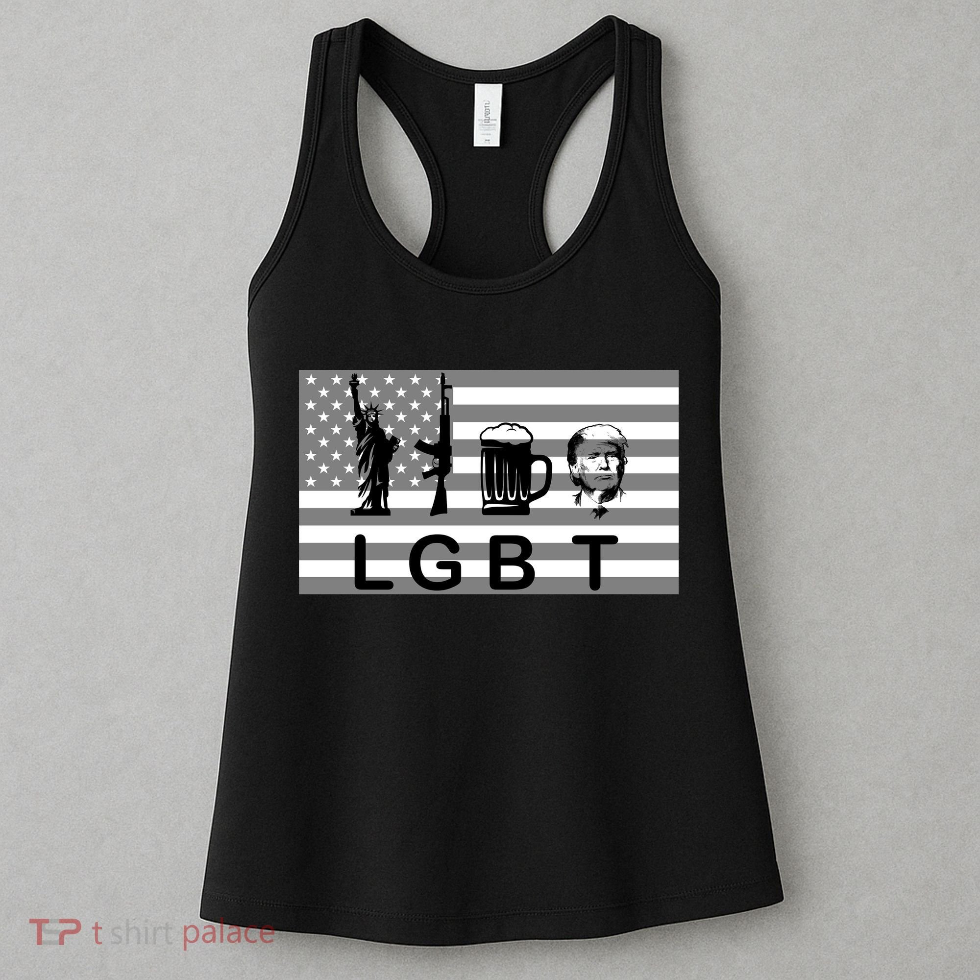 LGBT Liberty Guns Beer Trump Women's Tank Top