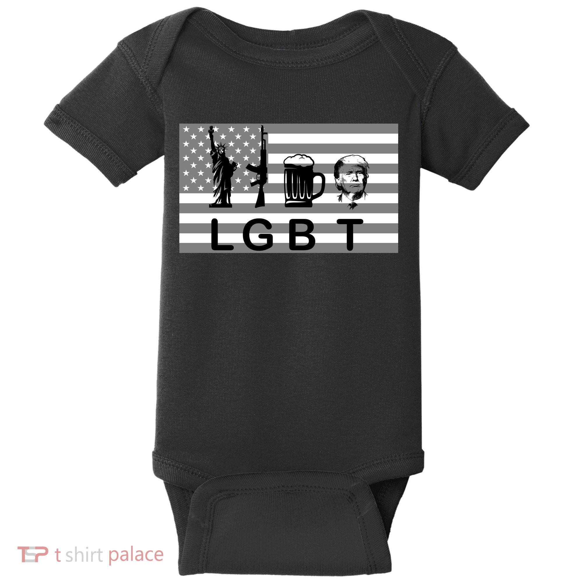 LGBT Liberty Guns Beer Trump Baby Bodysuit