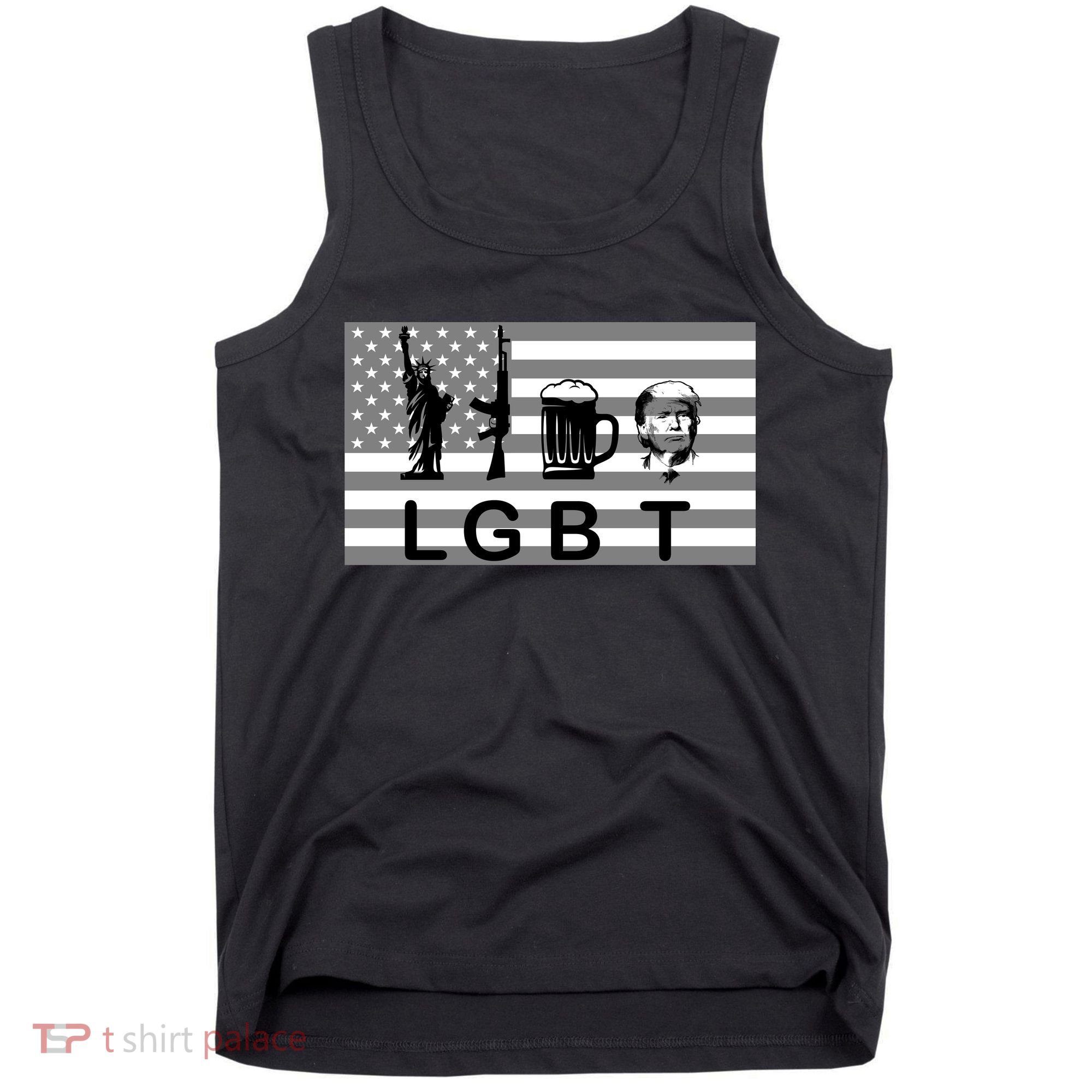LGBT Liberty Guns Beer Trump Tank Top