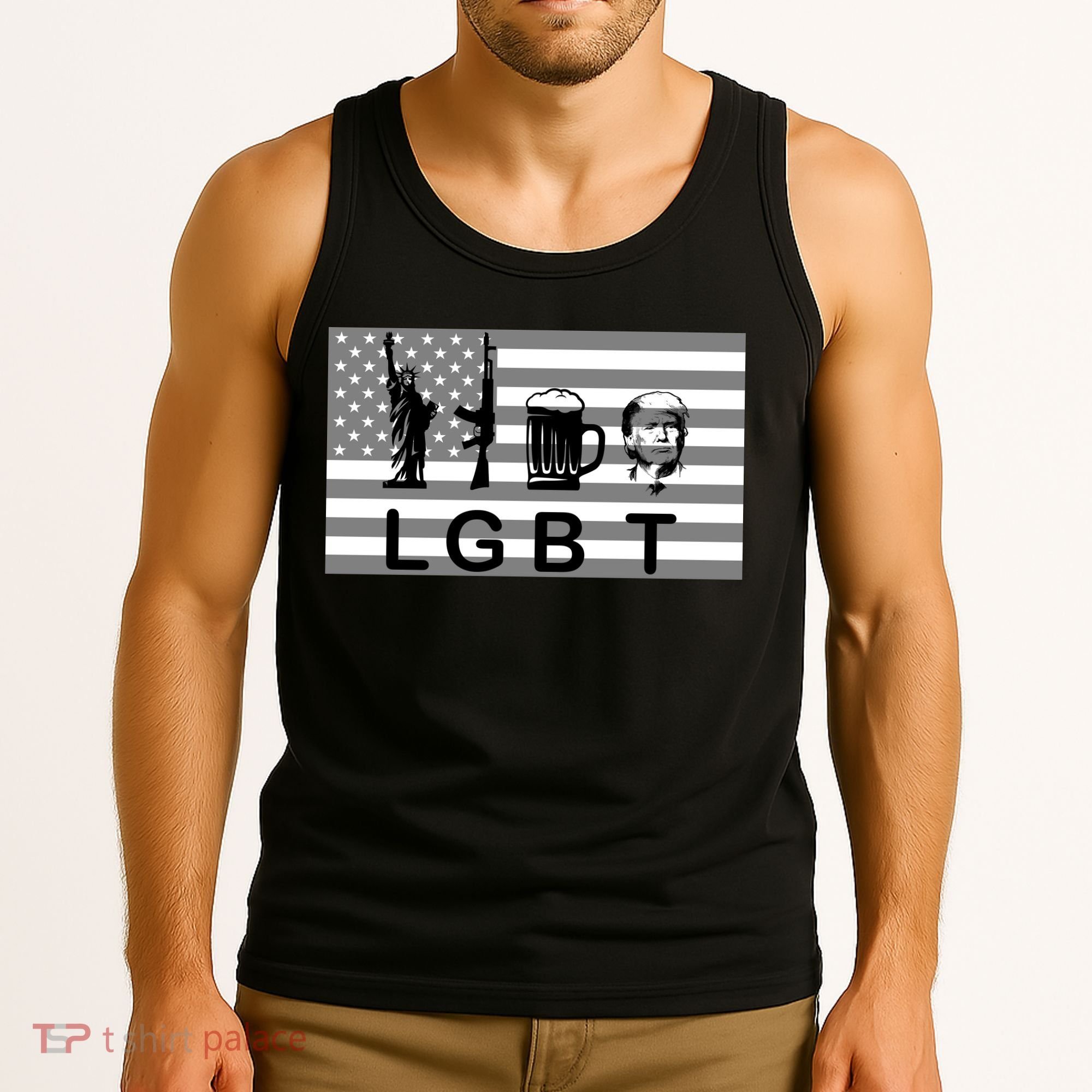 LGBT Liberty Guns Beer Trump Tank Top