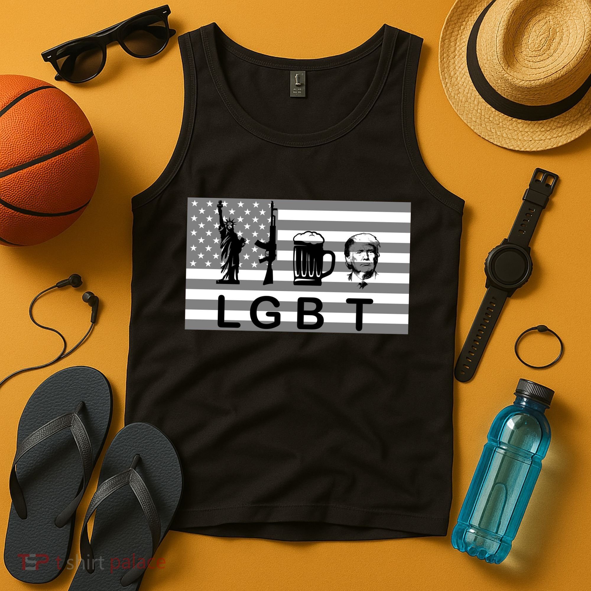 LGBT Liberty Guns Beer Trump Tank Top