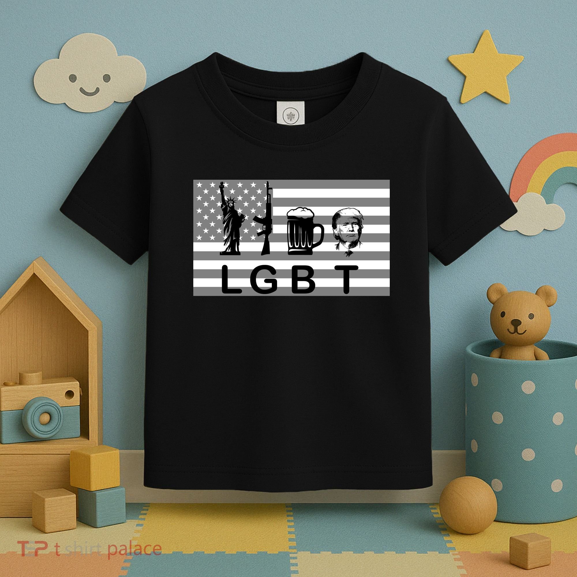 LGBT Liberty Guns Beer Trump Toddler T-Shirt