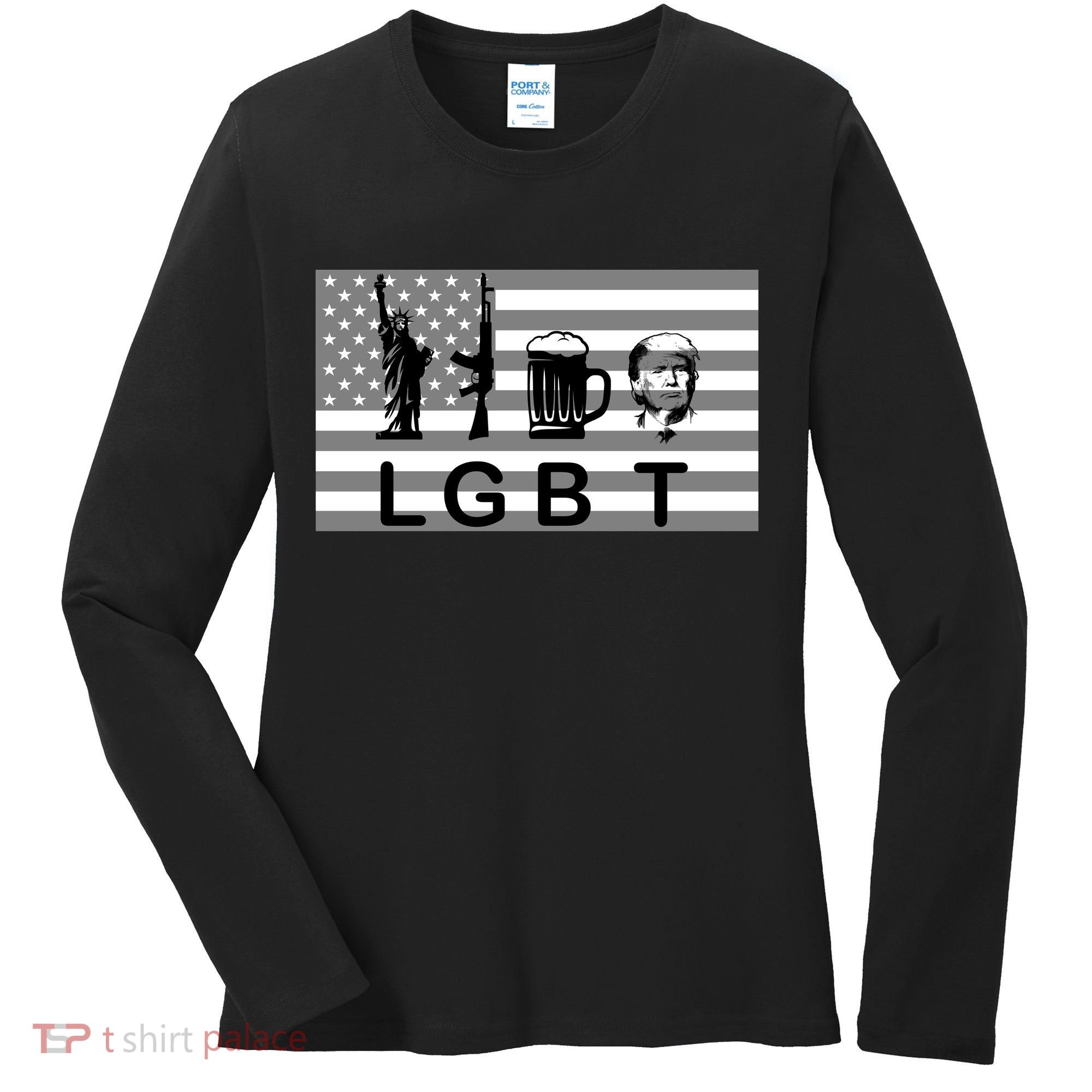 LGBT Liberty Guns Beer Trump Women's Long Sleeve Shirt