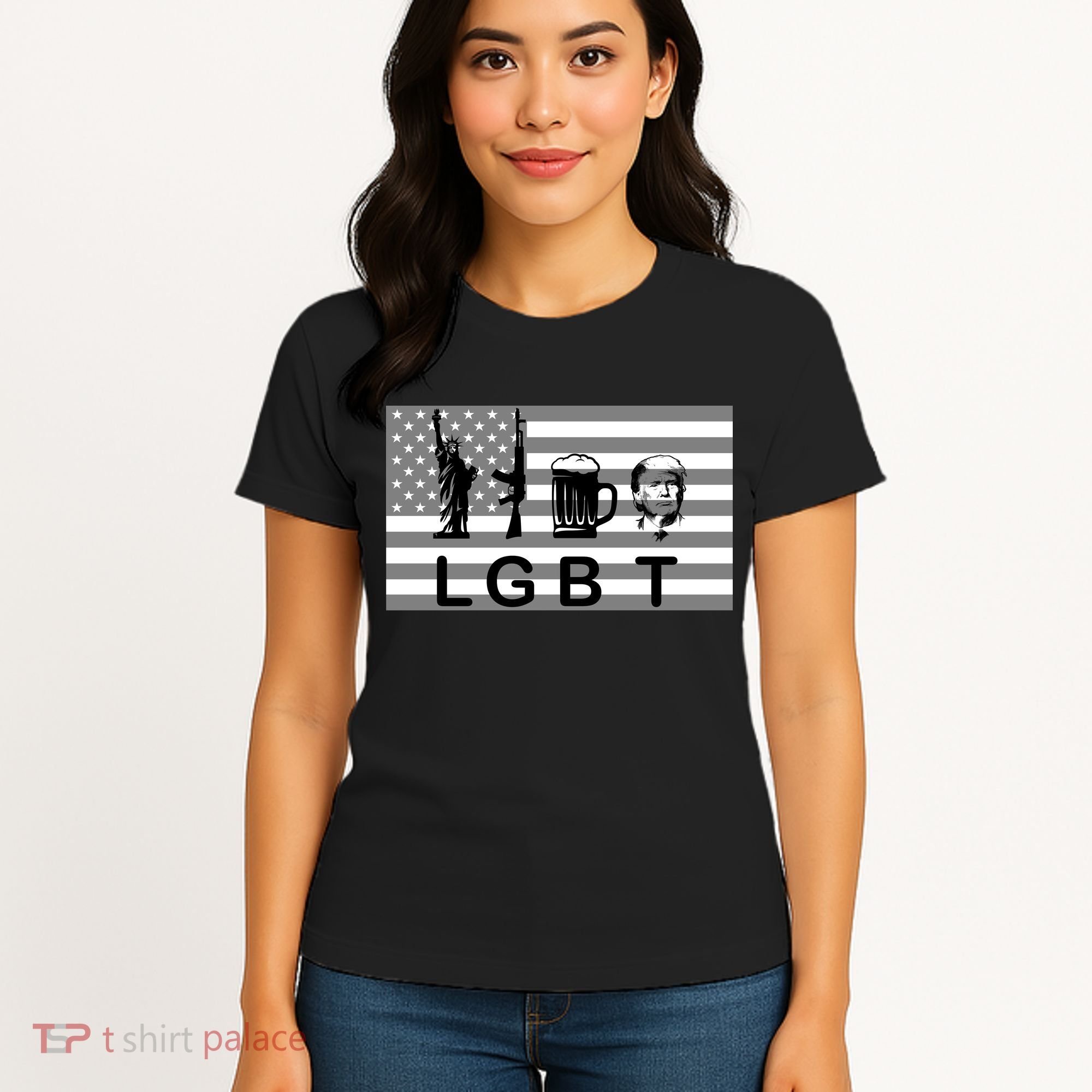 LGBT Liberty Guns Beer Trump Women's T-Shirt