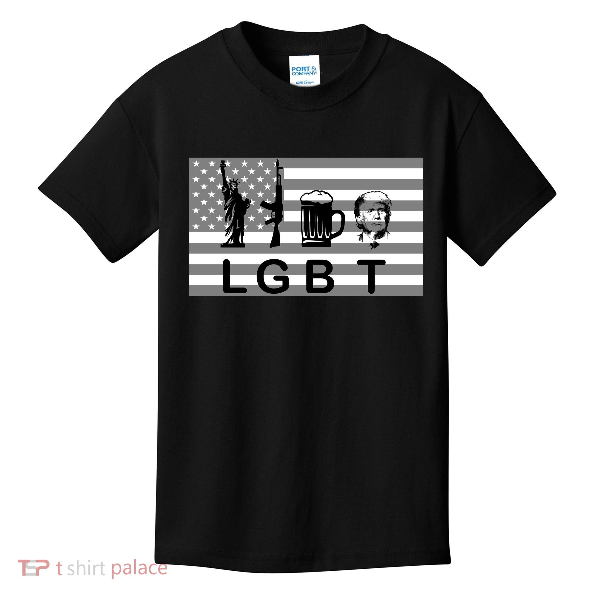 LGBT Liberty Guns Beer Trump Kids T-Shirt