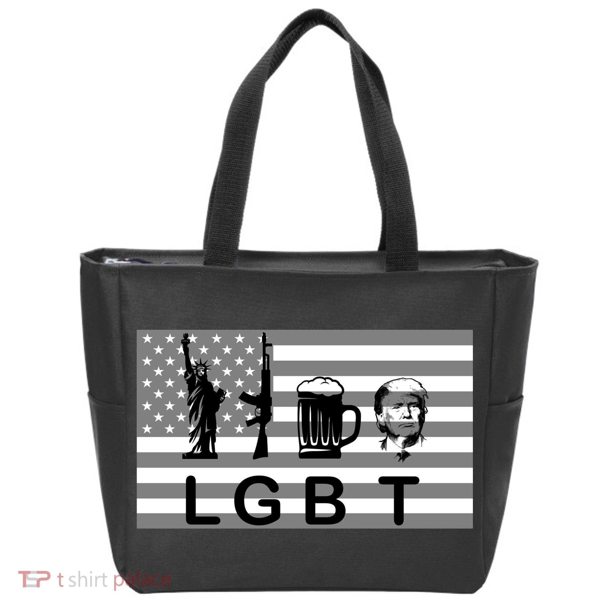LGBT Liberty Guns Beer Trump Tote Bag