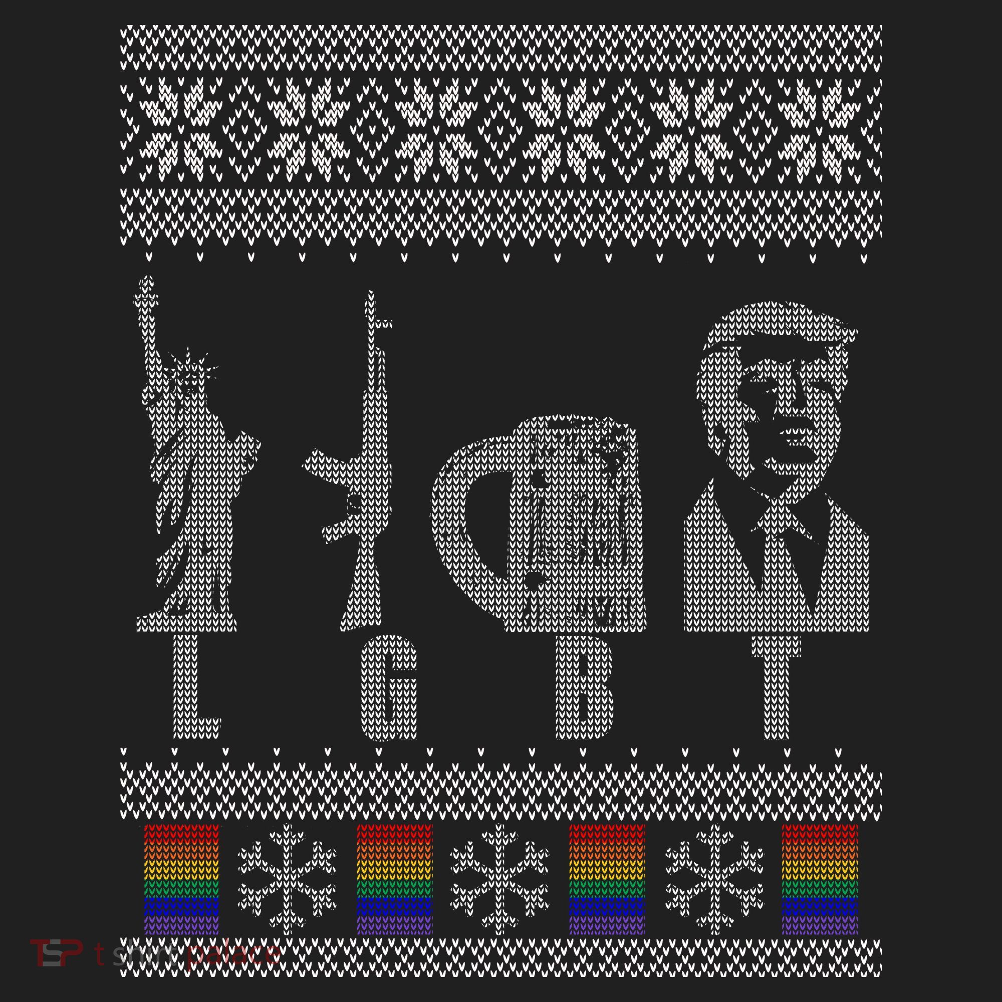 LGBT Liberty Guns Beer Trump Support Ugly Christmas Beanie