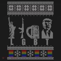 LGBT Liberty Guns Beer Trump Support Ugly Christmas Women's Hoodie thumb 2