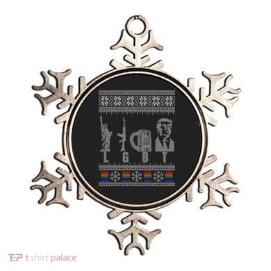 LGBT Liberty Guns Beer Trump Support Ugly Christmas Ornament