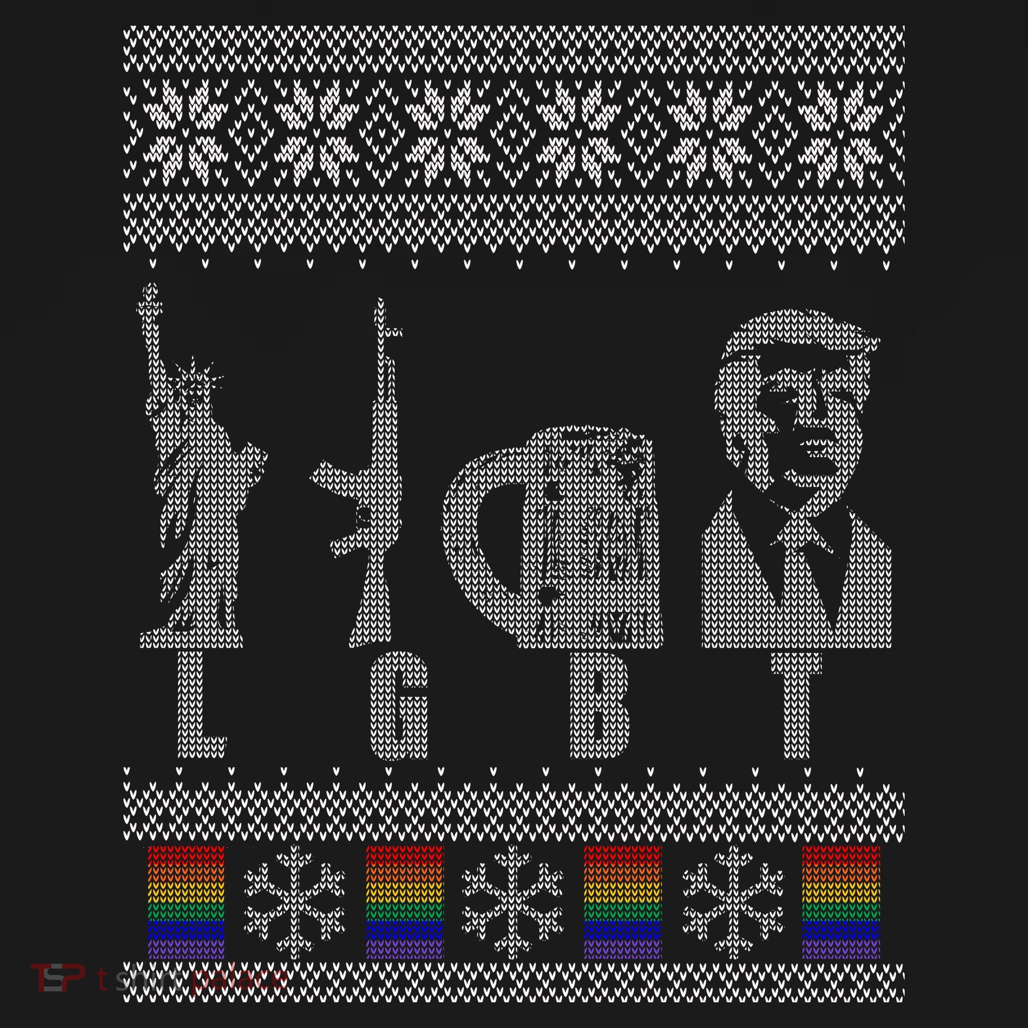 LGBT Liberty Guns Beer Trump Support Ugly Christmas Women's Tank Top