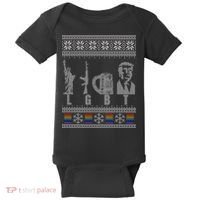 LGBT Liberty Guns Beer Trump Support Ugly Christmas Baby Bodysuit thumb 0