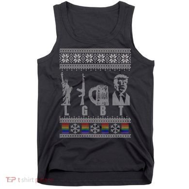 LGBT Liberty Guns Beer Trump Support Ugly Christmas Tank Top