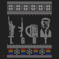 LGBT Liberty Guns Beer Trump Support Ugly Christmas Golf Towel thumb 3