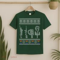 LGBT Liberty Guns Beer Trump Support Ugly Christmas T-Shirt thumb 2