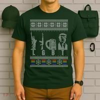 LGBT Liberty Guns Beer Trump Support Ugly Christmas T-Shirt thumb 6