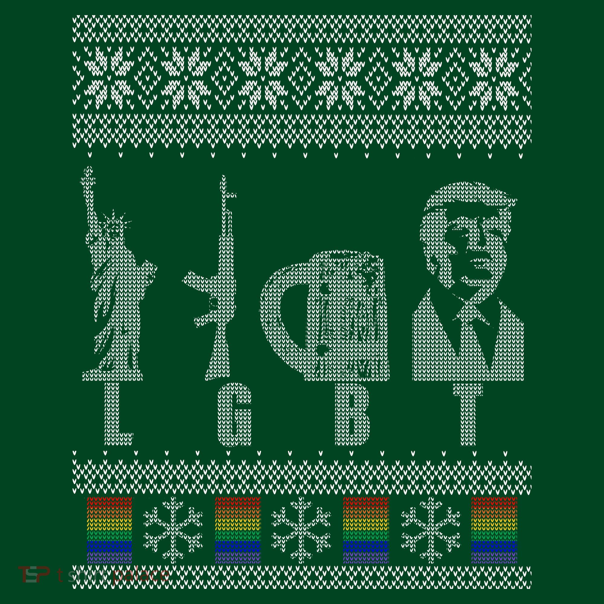 LGBT Liberty Guns Beer Trump Support Ugly Christmas Polo