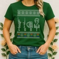 LGBT Liberty Guns Beer Trump Support Ugly Christmas Women's T-Shirt thumb 2