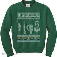 LGBT Liberty Guns Beer Trump Support Ugly Christmas Kids Sweatshirt thumb 0