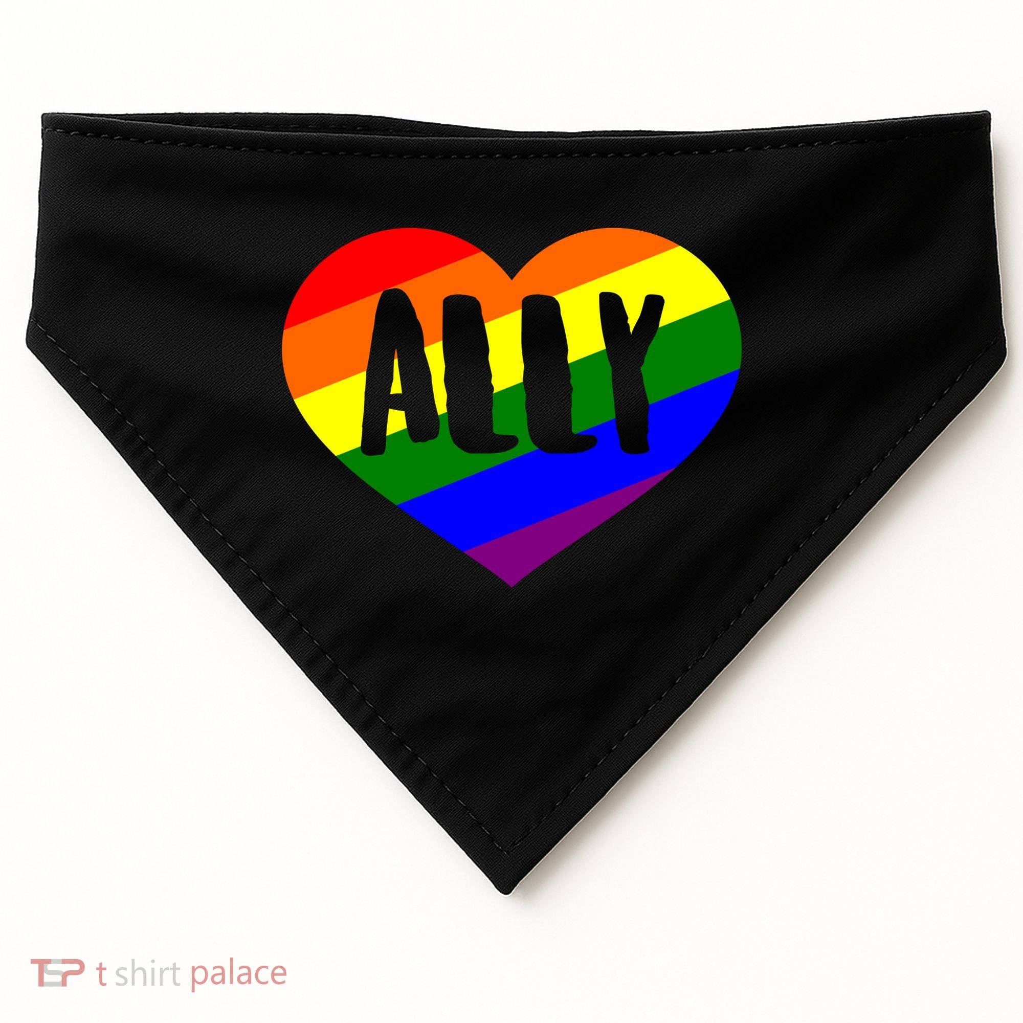LGBT Pride Love Ally Heart USA-Made Doggie Bandana