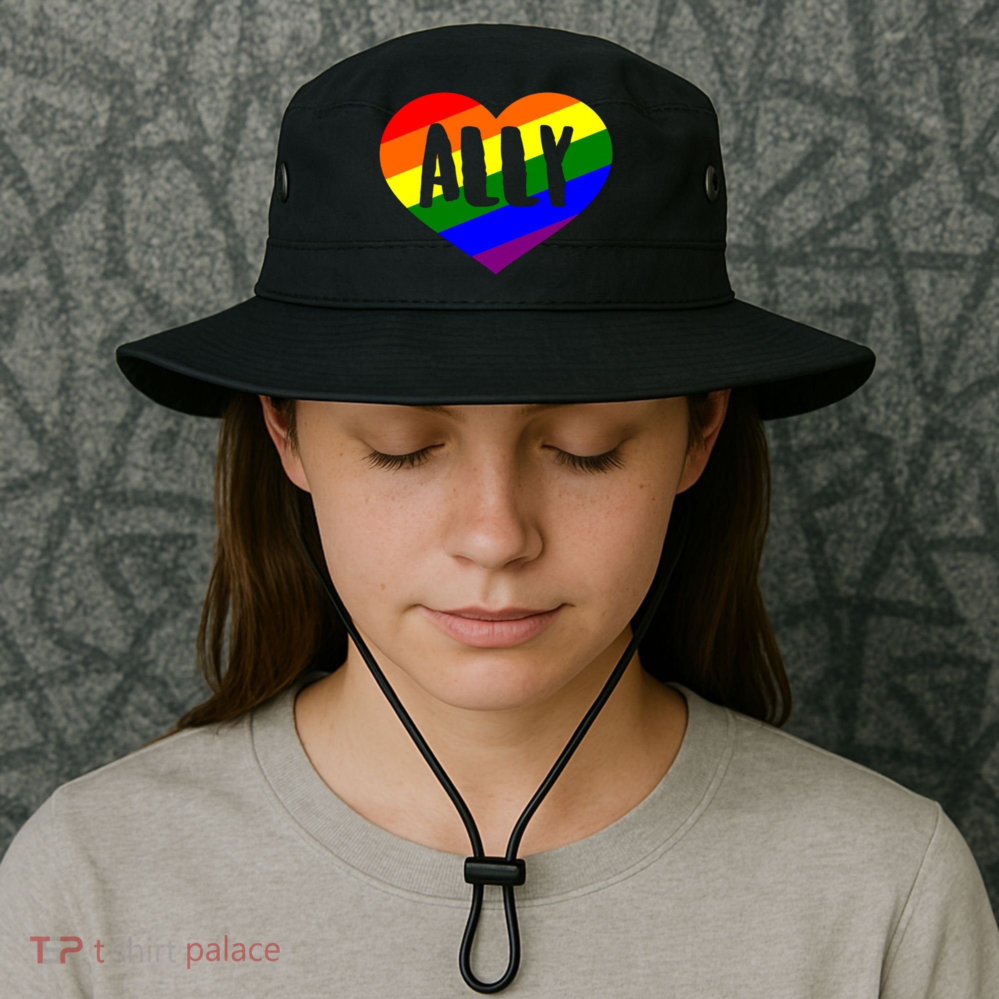 LGBT Pride Love Ally Heart Bucket Hat