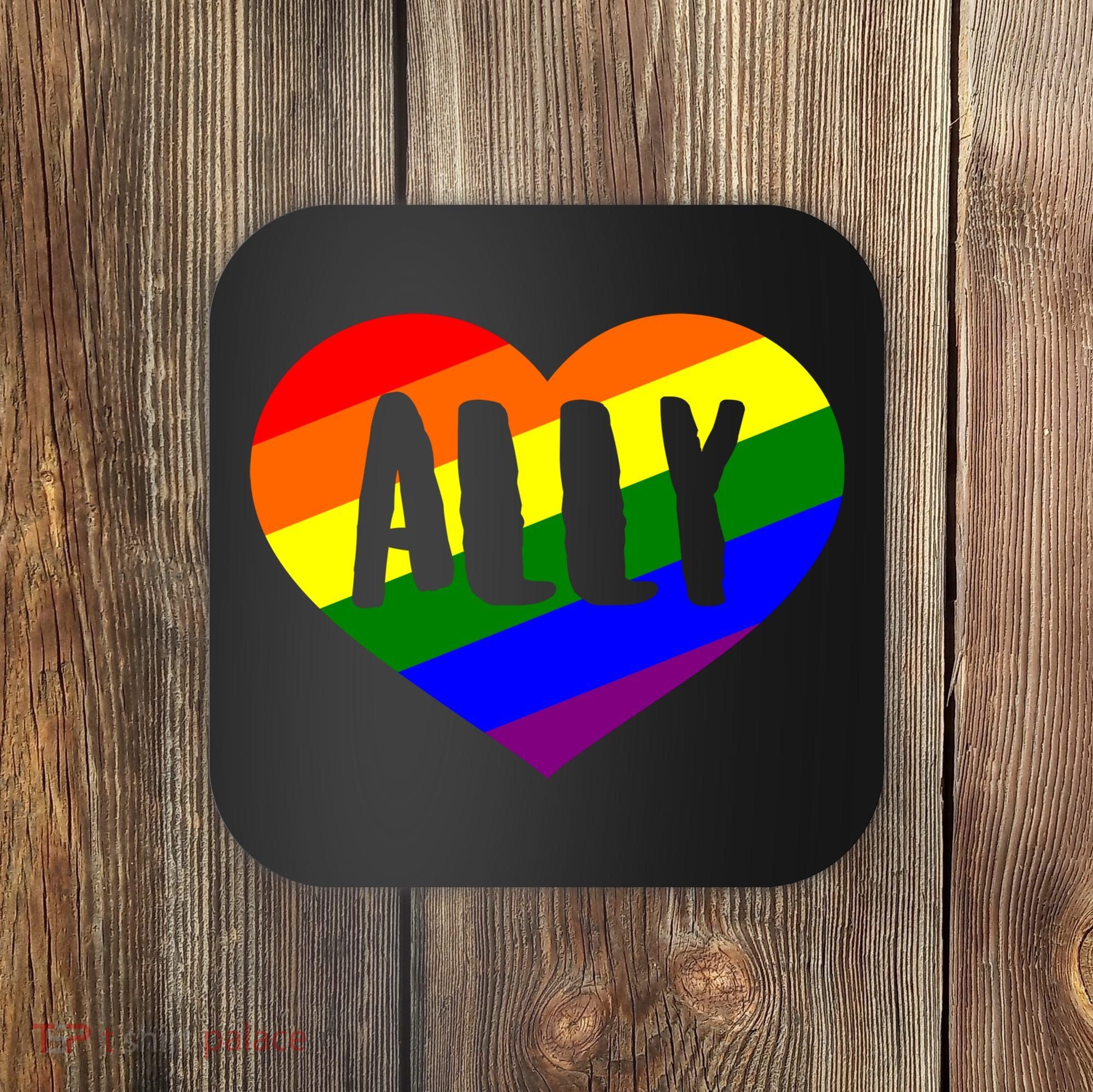 LGBT Pride Love Ally Heart Coaster