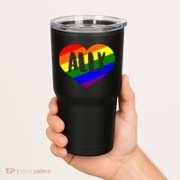 LGBT Pride Love Ally Heart Tumbler thumb 2