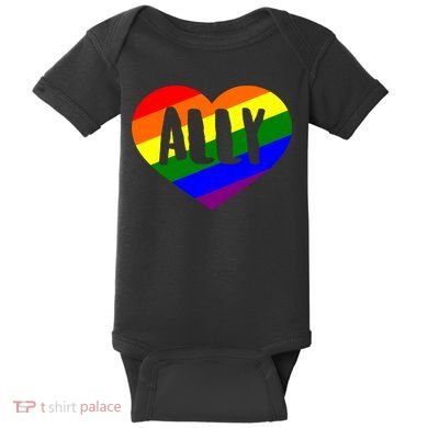 LGBT Pride Love Ally Heart Baby Bodysuit