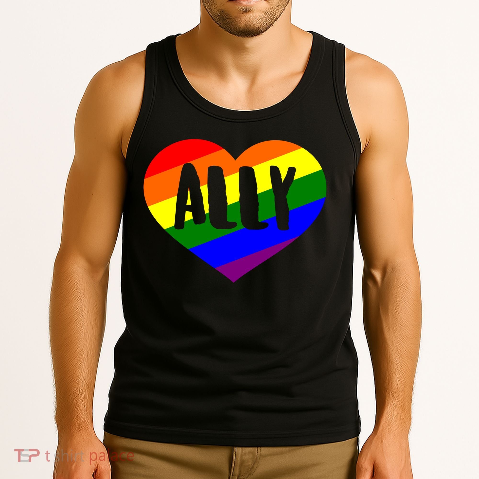 LGBT Pride Love Ally Heart Tank Top