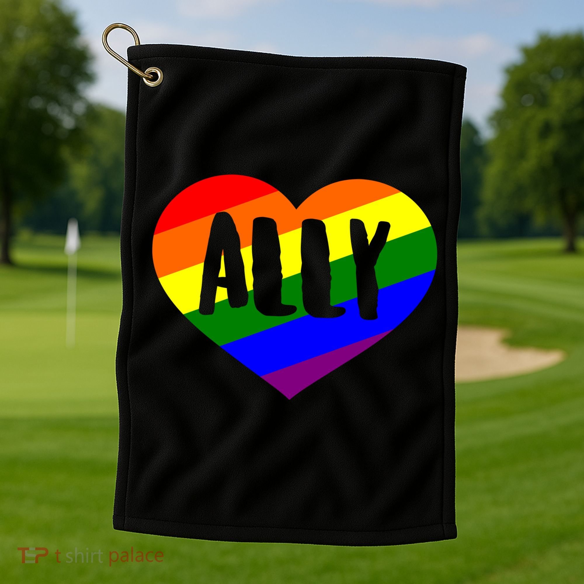 LGBT Pride Love Ally Heart Golf Towel