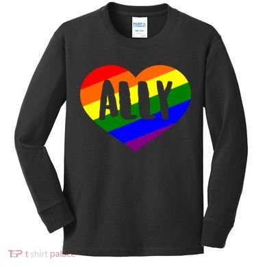LGBT Pride Love Ally Heart Kids Long Sleeve Shirt