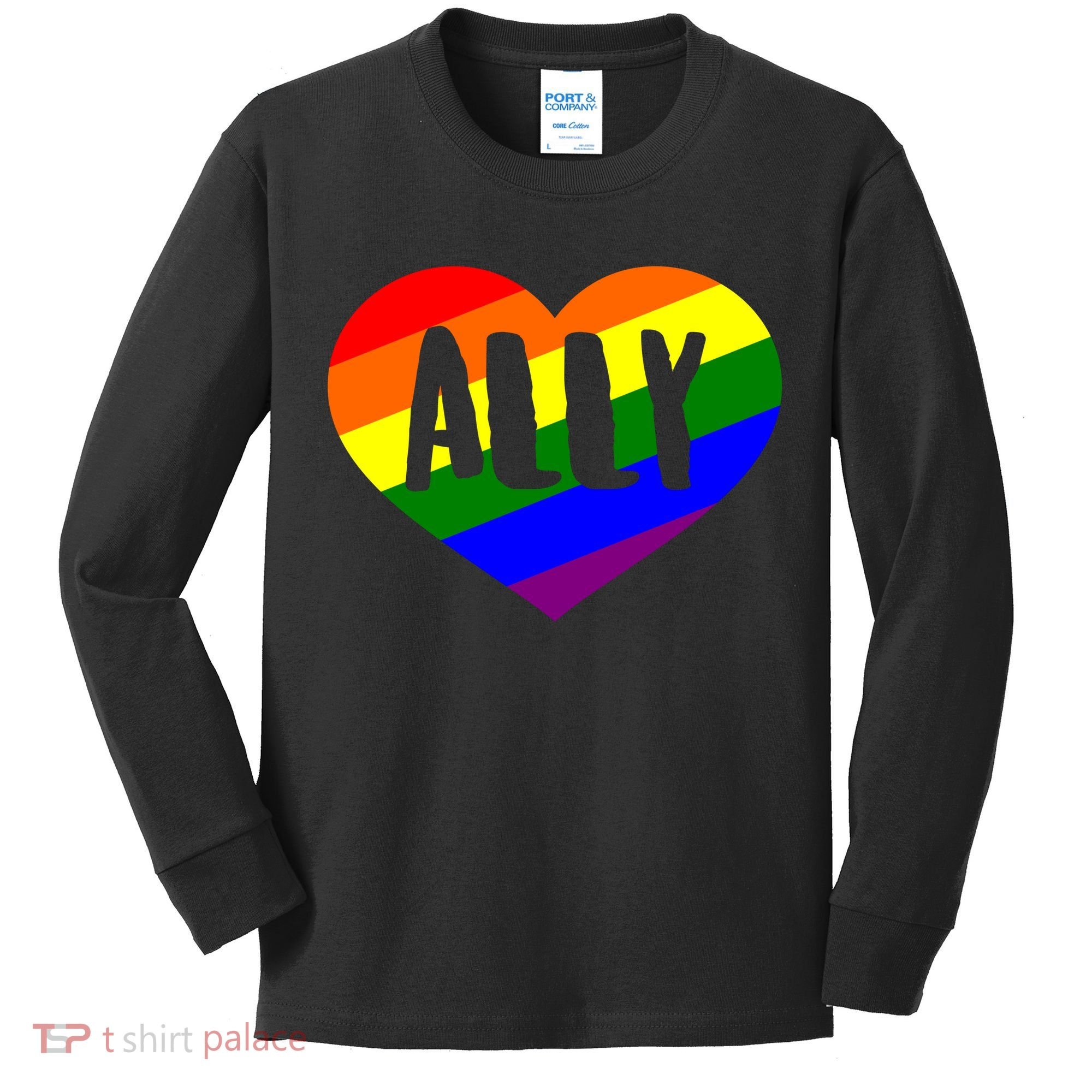 LGBT Pride Love Ally Heart Kids Long Sleeve Shirt